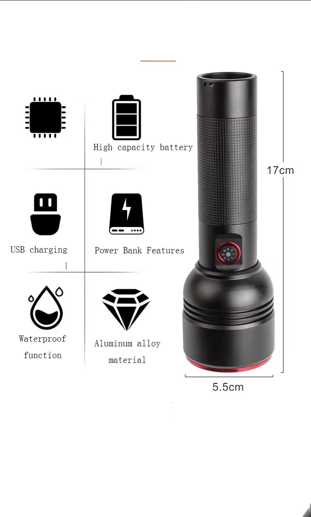 Multifunctional LED Flashlight